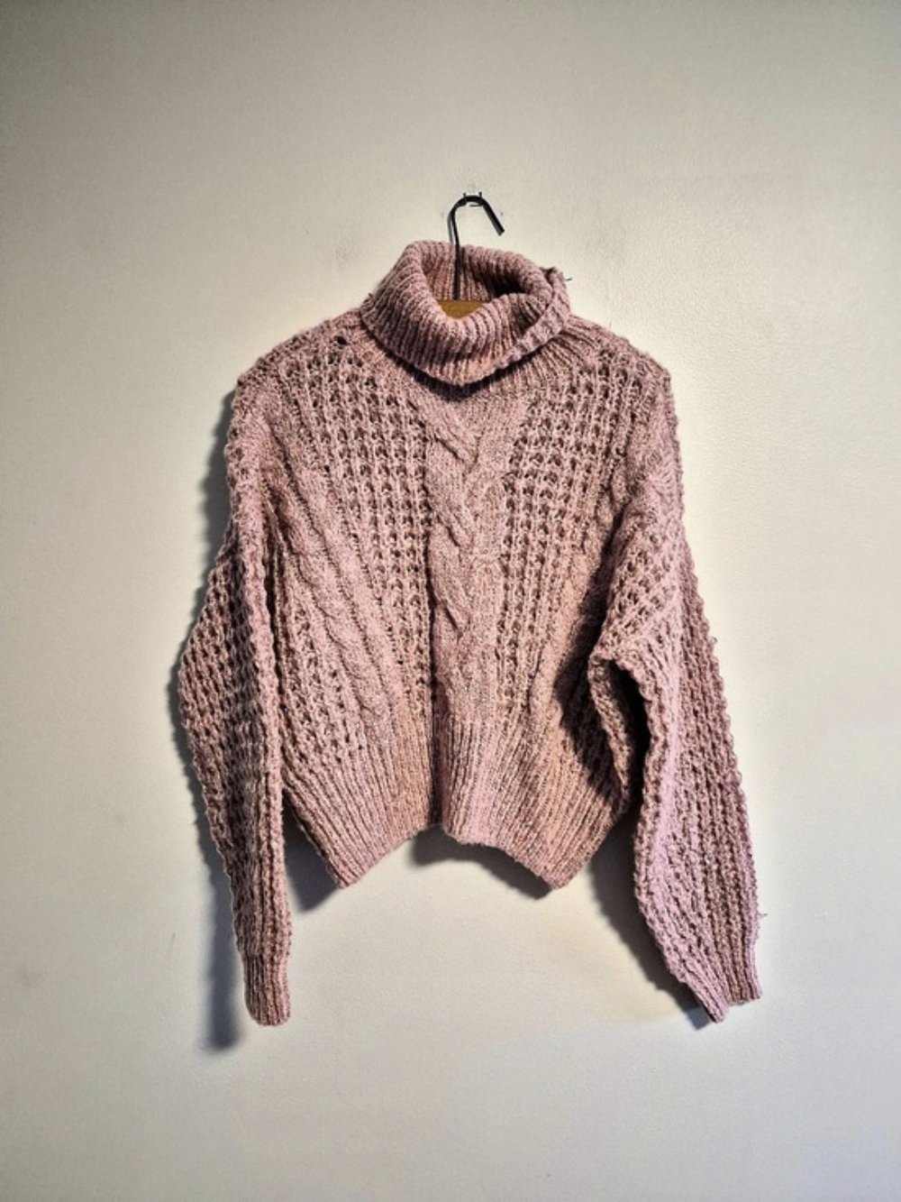 Gentle Fawn Xs Pink Knit Pullover Turtleneck Sweater
